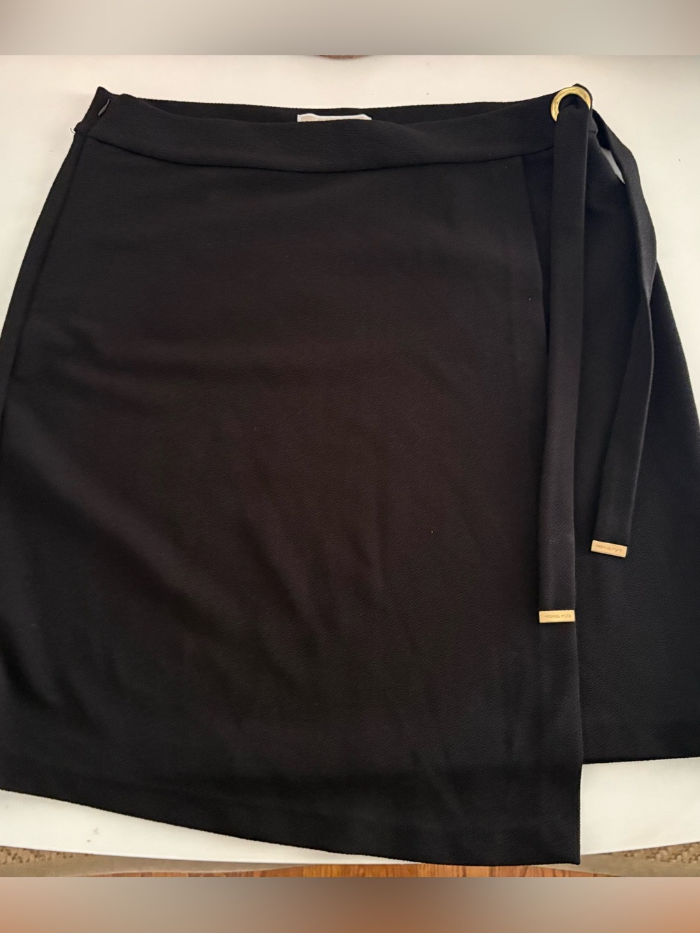 Michael Kors Black Pencil Skirt with Gold Hardware